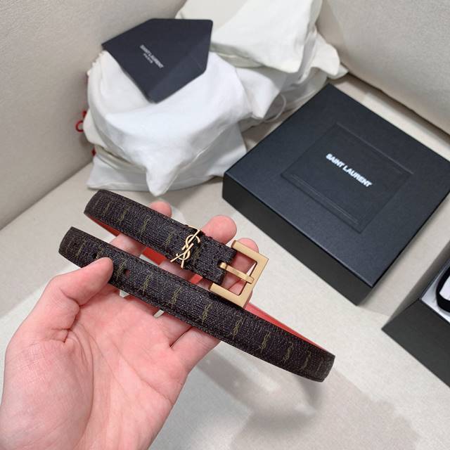 생로랑 여성 가죽 벨트 20mm