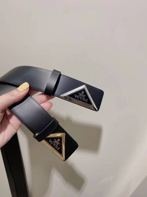 프라다 사피아노 벨트 3cm 2칼라
