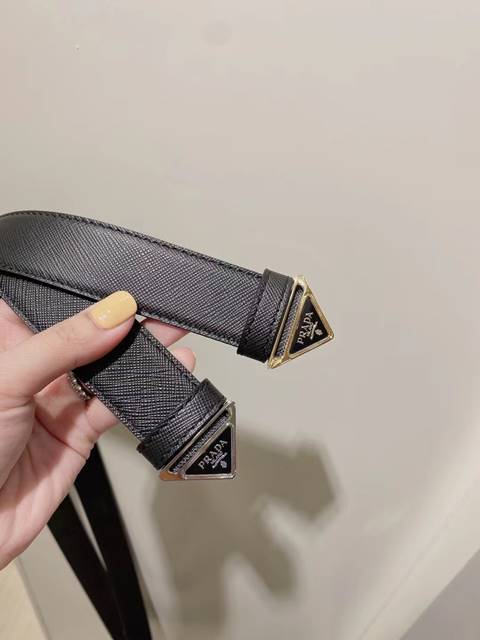 프라다 사피아노 벨트 3cm 2칼라