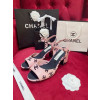 샤넬 CC 로고 프린티드 힐 샌들 6.5cm