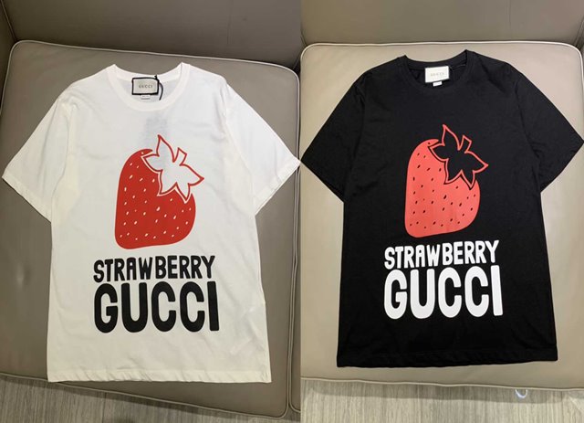 구찌 Strawberry Gucci 코튼 티셔츠 615044 2칼라
