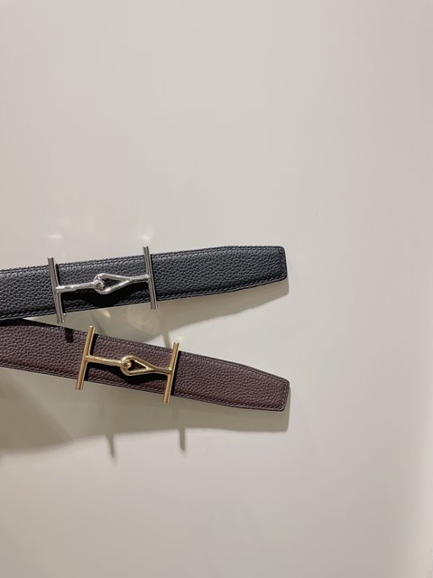 에르메스 남여공용 가죽 벨트 32mm 2칼라