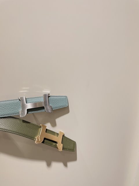 에르메스 H 로고 가죽 벨트 32mm 2칼라