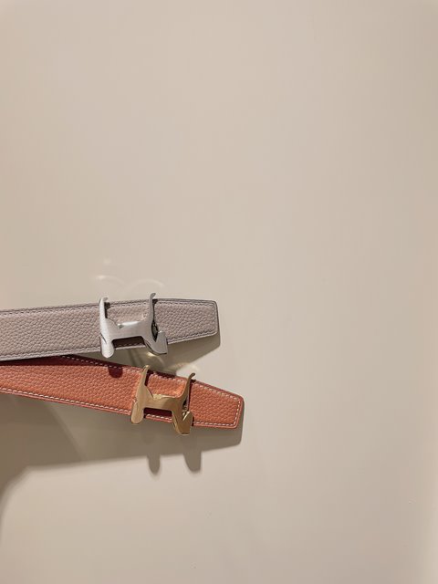 에르메스 남여공용 가죽 벨트 32mm 2칼라