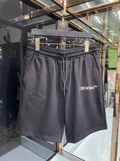 오프화이트 남성 쇼츠 밴딩 반바지