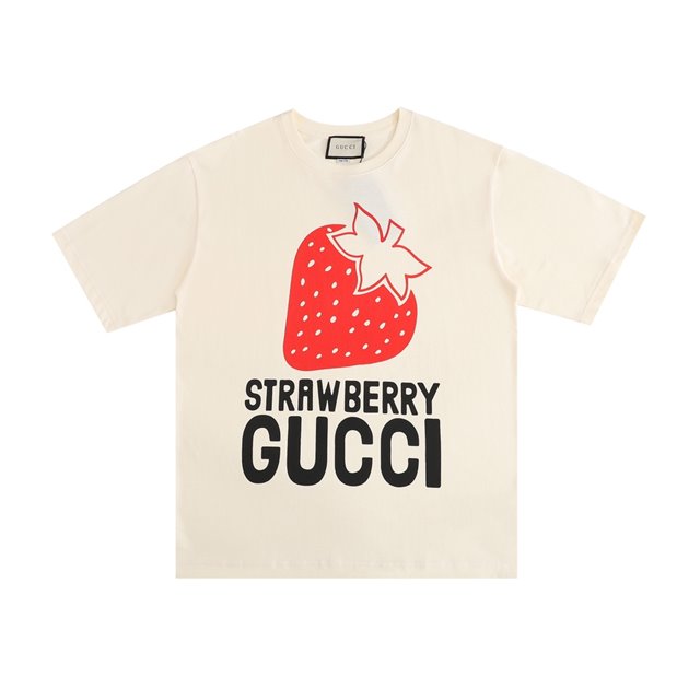 구찌 Strawberry Gucci 코튼 티셔츠 615044