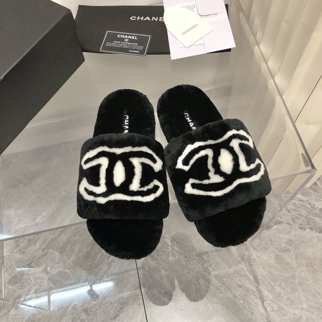 샤넬 여성 뮬 겨울 슬리퍼