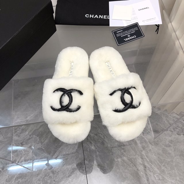 샤넬 여성 뮬 겨울 슬리퍼