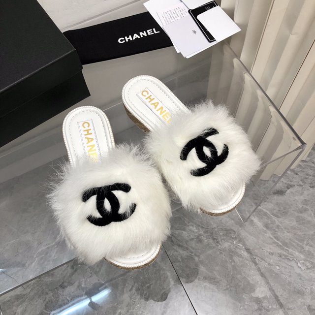 샤넬 여성 뮬 겨울 슬리퍼