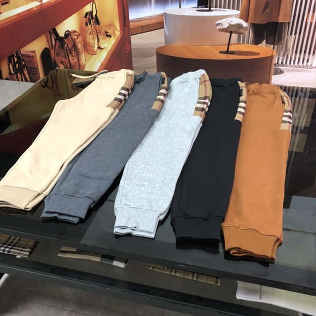 버버리 체크 패널 코튼 블렌드 조깅 팬츠 5칼라