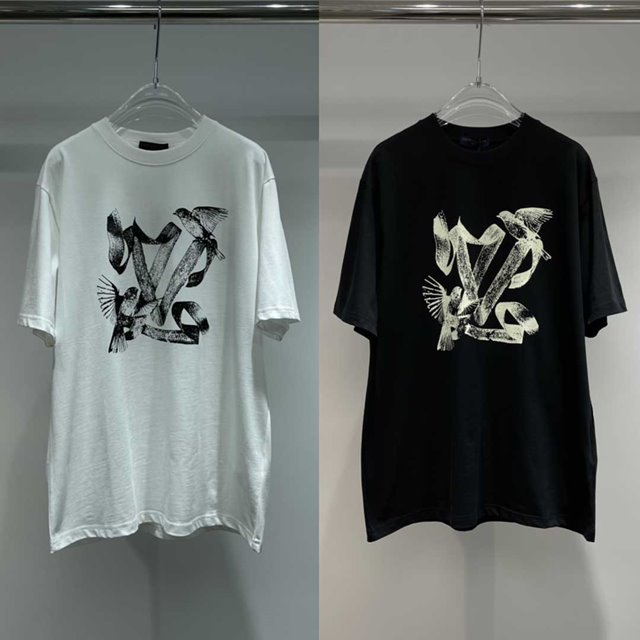 루이비통 핸드 LV 라지 모티프 SS 티셔츠 2칼라 1A4JNM