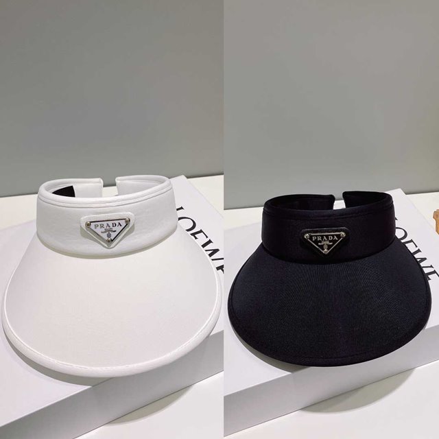 프라다 삼각로고 썬캡 바캉스 여행 모자 2칼라
