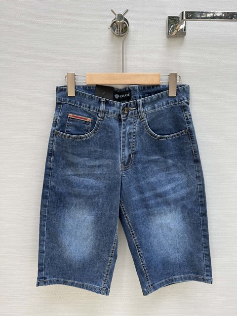베르사체 남성 데님 쇼츠 반바지