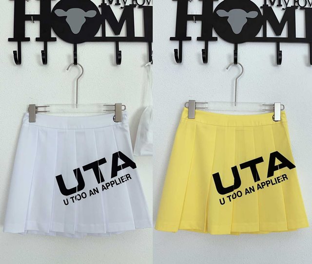 유타 UTAA 로고 플리츠 스커트 2칼라