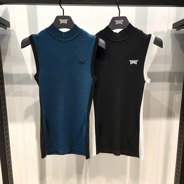PXG 여성 민소매 니트 탑 2칼라