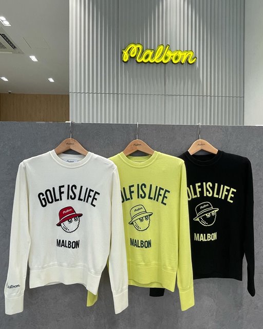 말본 MALBON 여성 긴팔 니트 3칼라