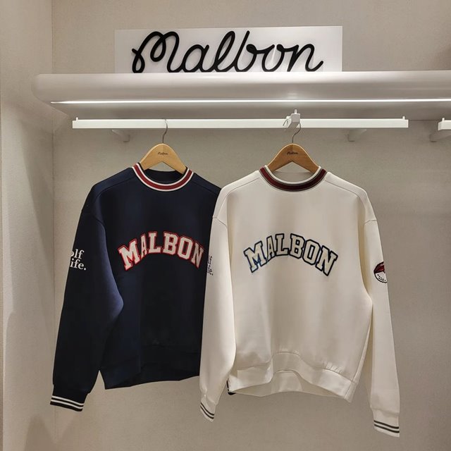 말본 MALBON 루즈핏 여성 맨투맨 라운드티 2칼라
