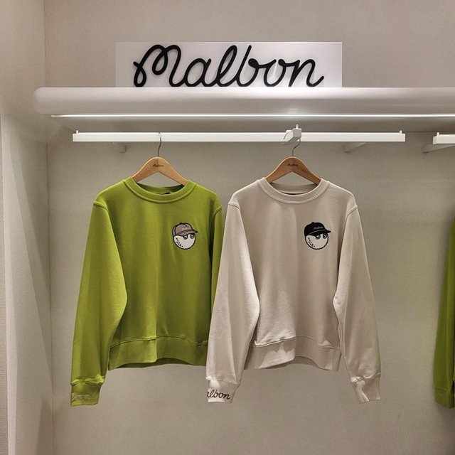 말본 MALBON 루즈핏 여성 맨투맨 라운드티 2칼라