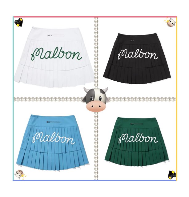 말본 MALBON 플리츠 스커트 4칼라