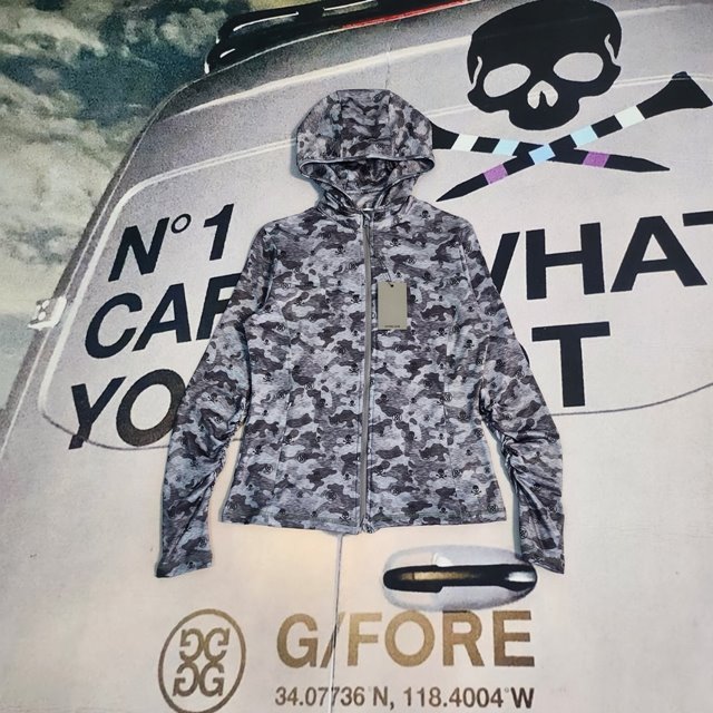지포어 G/FORE 스몰 스컬 & 티셔츠 아이콘 카모 프린트 풀집업 여성 재킷