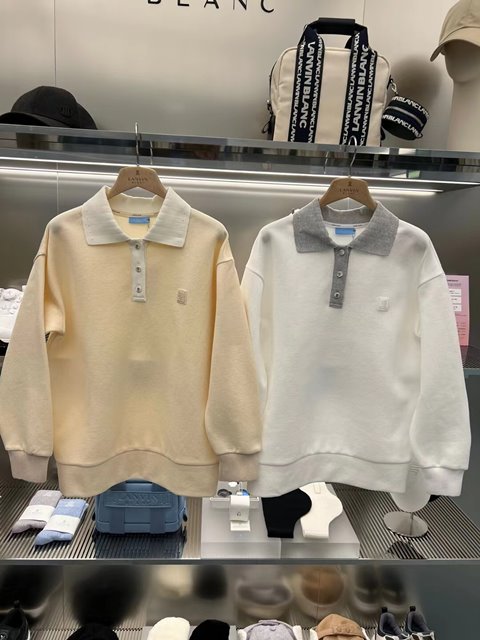 랑방블랑 LANVIN BLANC 루즈핏 여성 폴로 긴팔 티셔츠 2칼라