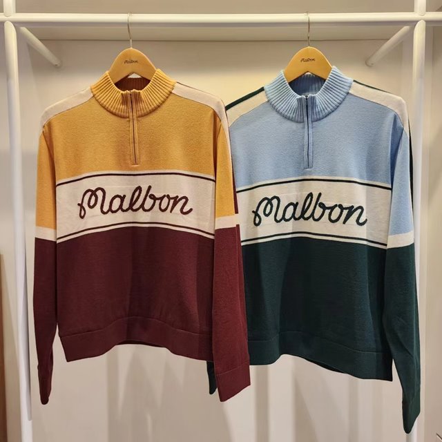 말본 MALBON 남성 긴팔 니트 스웨터 2칼라