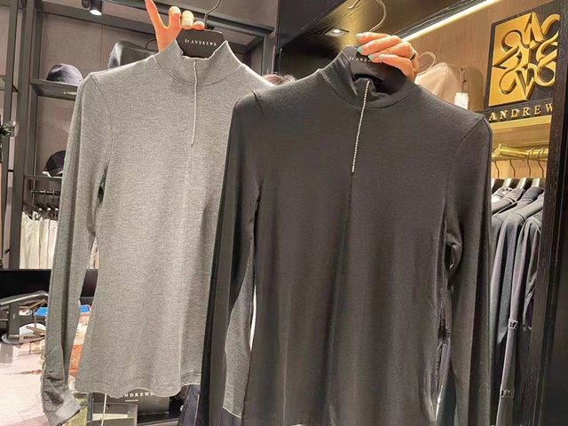 세인트앤드류스 하이넥 여성 이너 긴팔티 2칼라