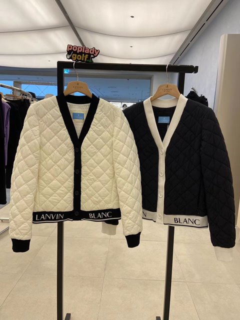 랑방블랑 LANVIN BLANC 패디드 브이넥 여성 가디건 2칼라