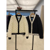 랑방블랑 LANVIN BLANC 패디드 브이넥 여성 가디건 2칼라
