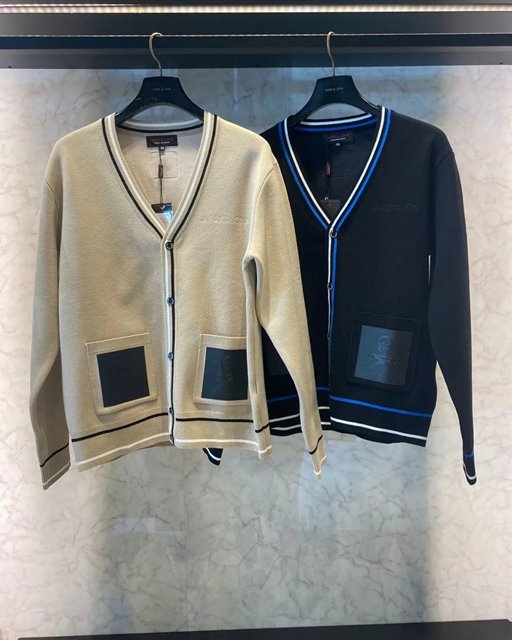 마크앤로나 브이넥 남성 가디건 2칼라