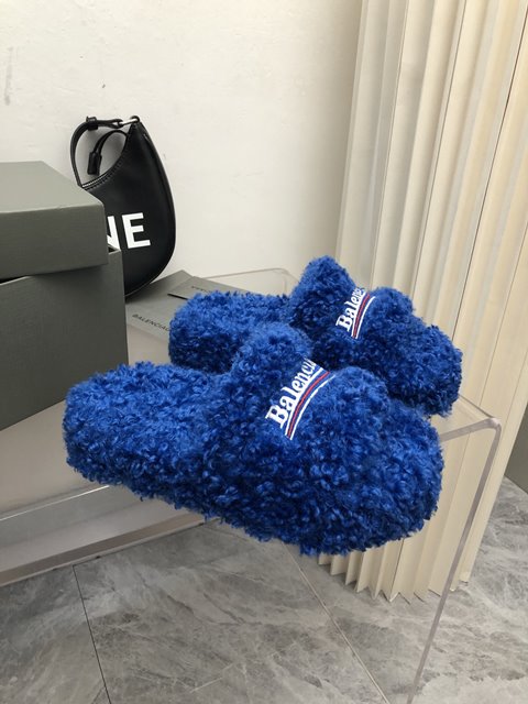발렌시아가 퍼리 FURRY 슬라이드 여성 샌들 슬리퍼