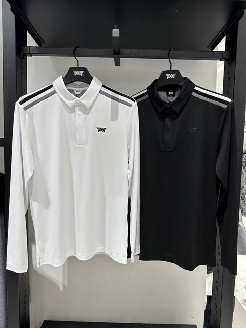 PXG 남성 폴로 긴팔 셔츠 카라티 2칼라