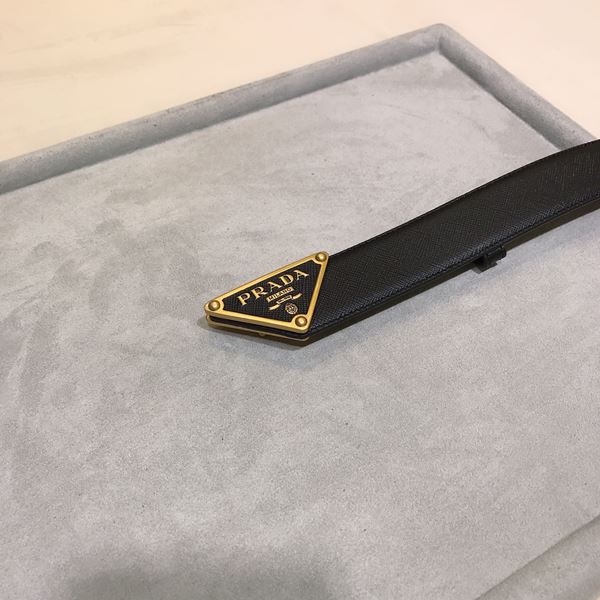 프라다 삼각로고 남성 가죽 벨트 3.5CM