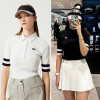 PXG 여성 슬림핏 폴로 반팔 니트 2칼라