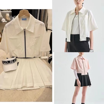 랑방블랑 LANVIN BLANC 발수 핀턱 하프 슬리브 자켓 2칼라