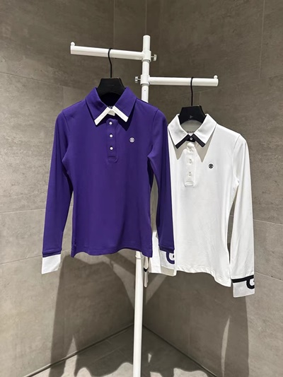 지포어 G/FORE 여성 긴팔 폴로 셔츠 2칼라