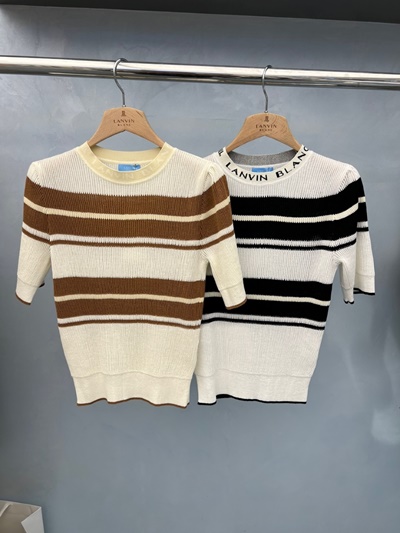 랑방블랑 LANVIN BLANC 여성 반팔 니트 2칼라