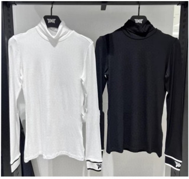 PXG 하이넥 여성 이너 긴팔티 2칼라