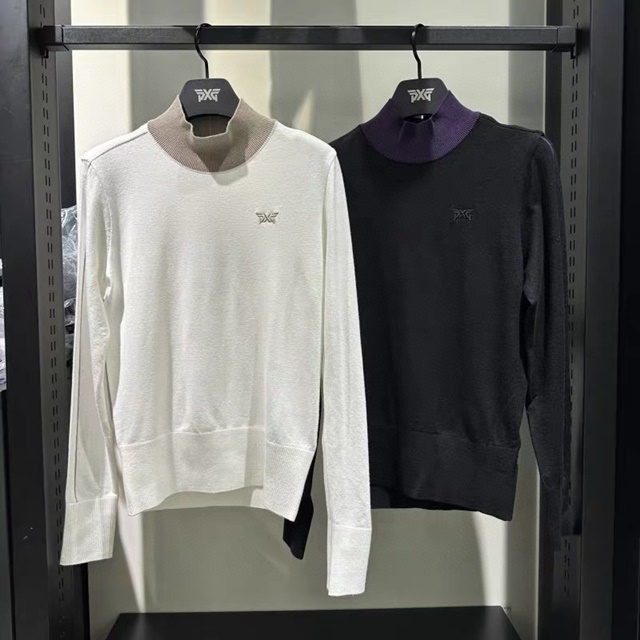 PXG 하이넥 여성 니트 2칼라