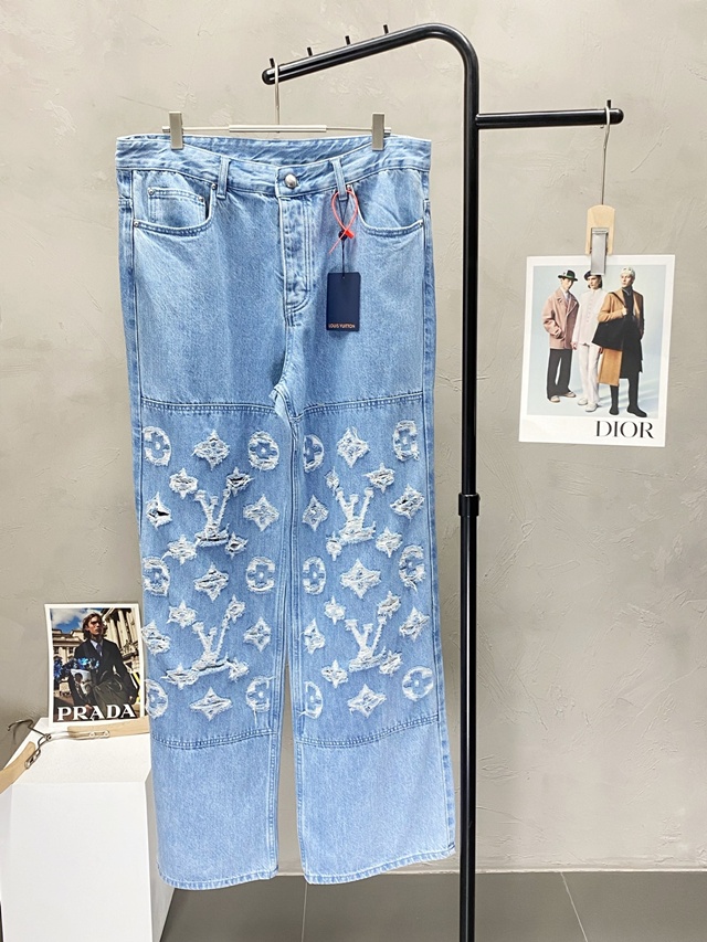 루이비통 캐주얼 와이드 데님 바지 팬츠