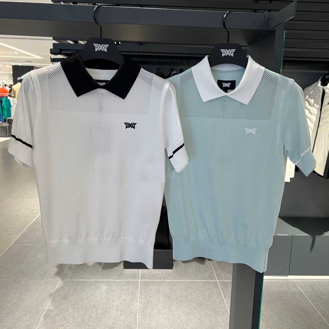 PXG 여성 폴로 반팔 니트 2칼라