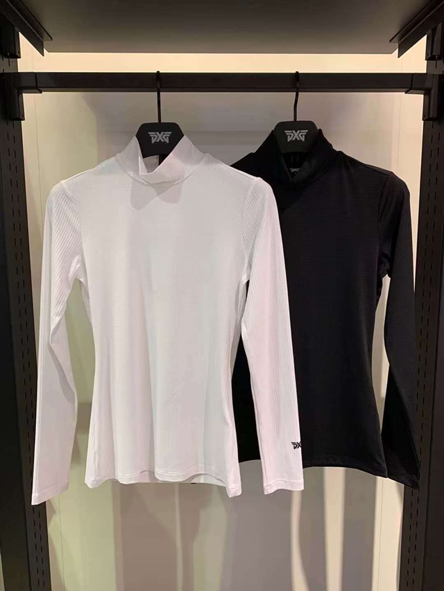 PXG 하이넥 여성 이너 긴팔티 2칼라