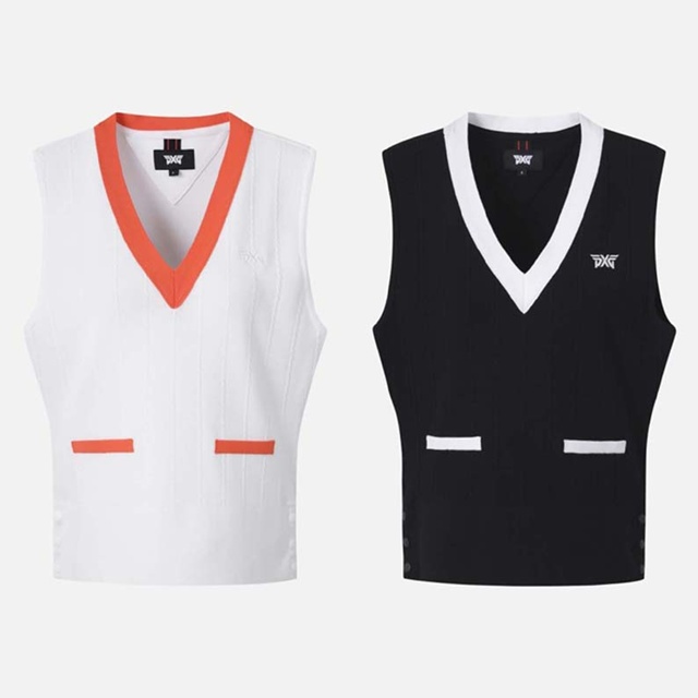 PXG 여성 민소매 니트 탑 2칼라