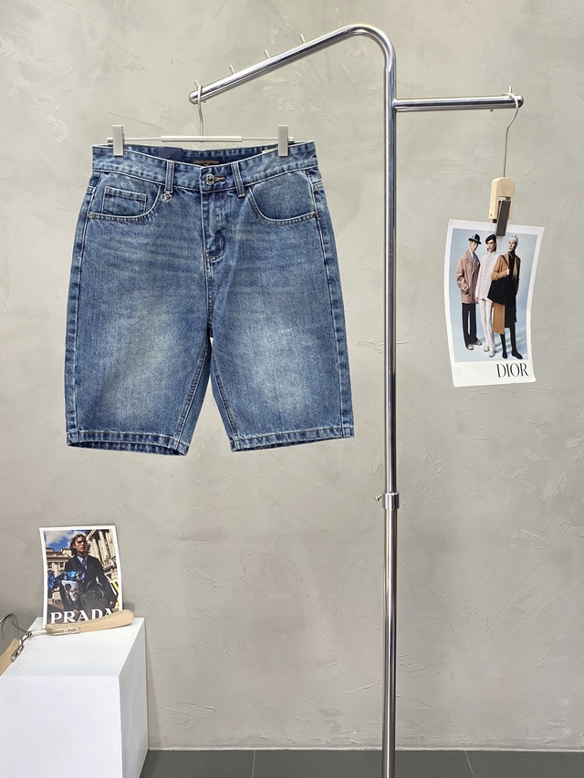 루이비통 남성 데님 쇼츠 반바지
