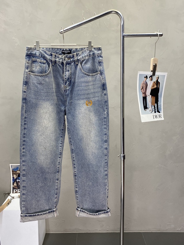 발렌시아가 남성 청바지 데님 바지 팬츠