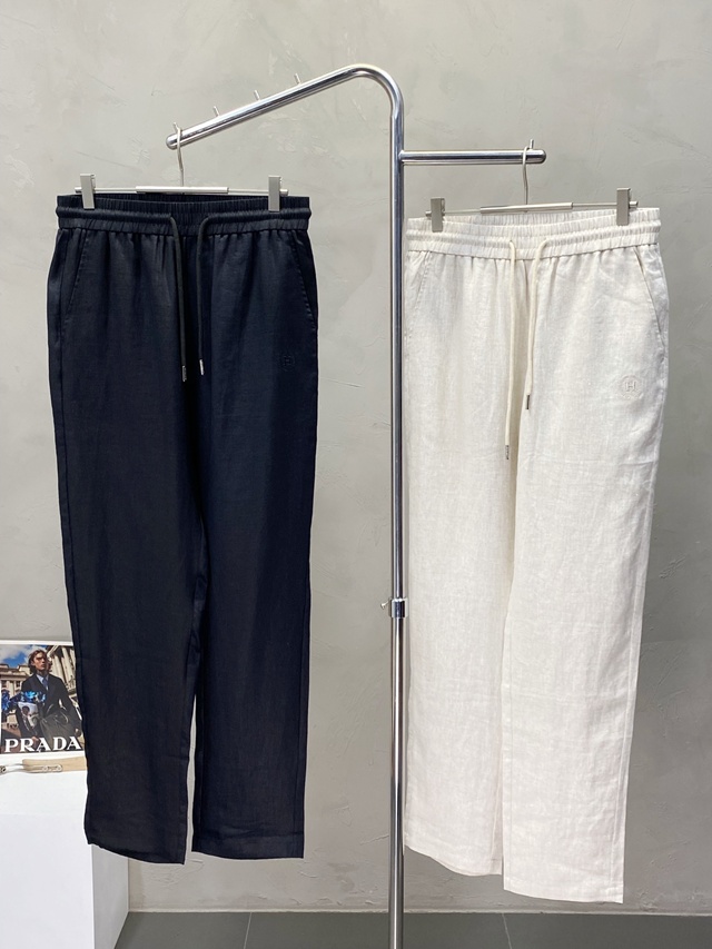 에르메스 남성 린넨 밴딩 바지 팬츠 2칼라