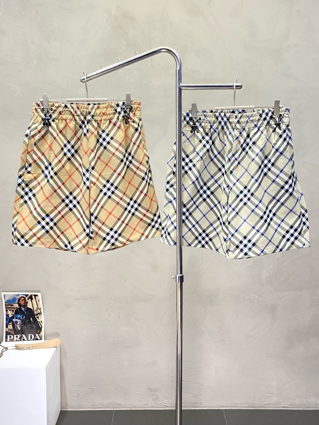 버버리 체크 남성 밴딩 쇼츠 반바지 2칼라