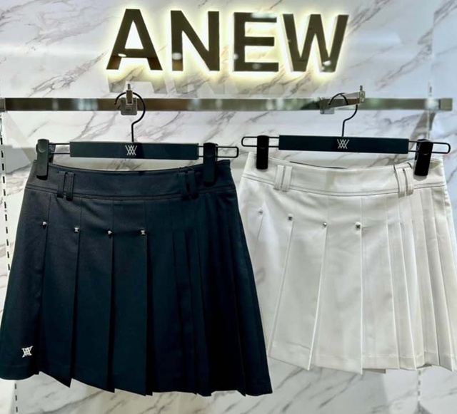 어뉴 여성 플리츠 스커트 2칼라