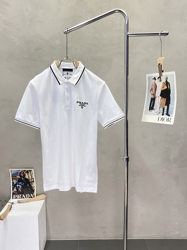 프라다 남성 폴로 셔츠 카라 반팔티