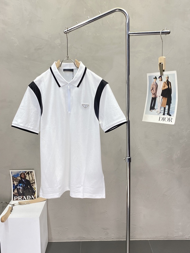 프라다 남성 폴로 셔츠 카라 반팔티 2칼라
